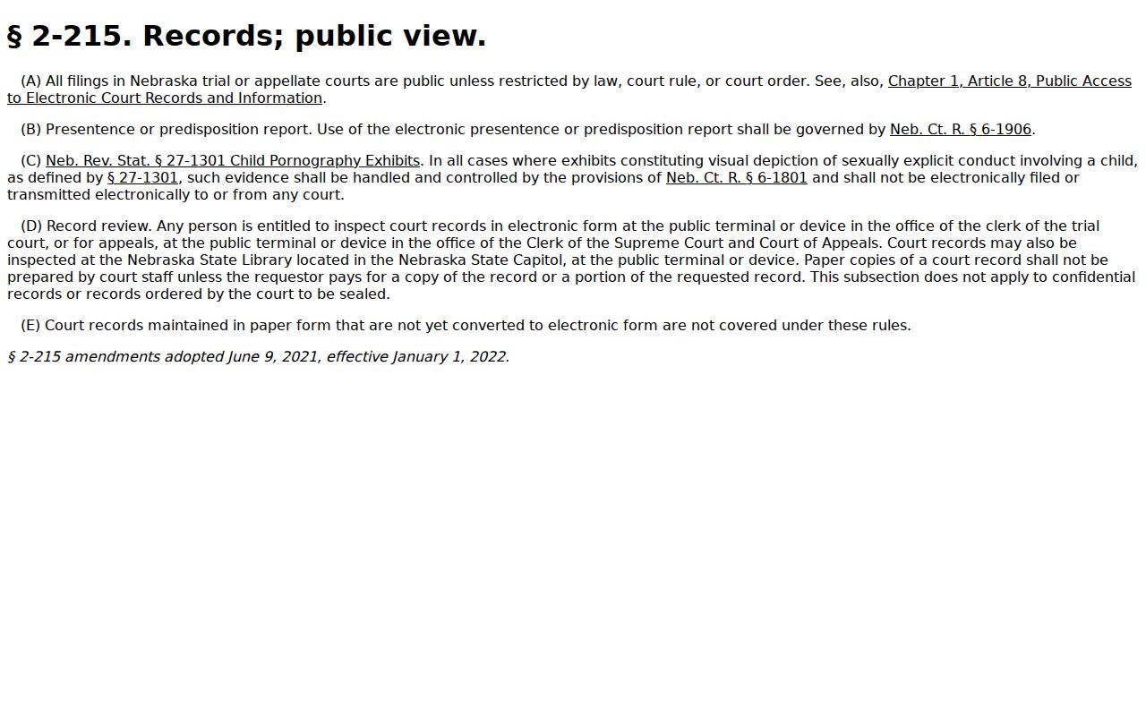 Hamilton County court records public filing and clerk terminal access rule
