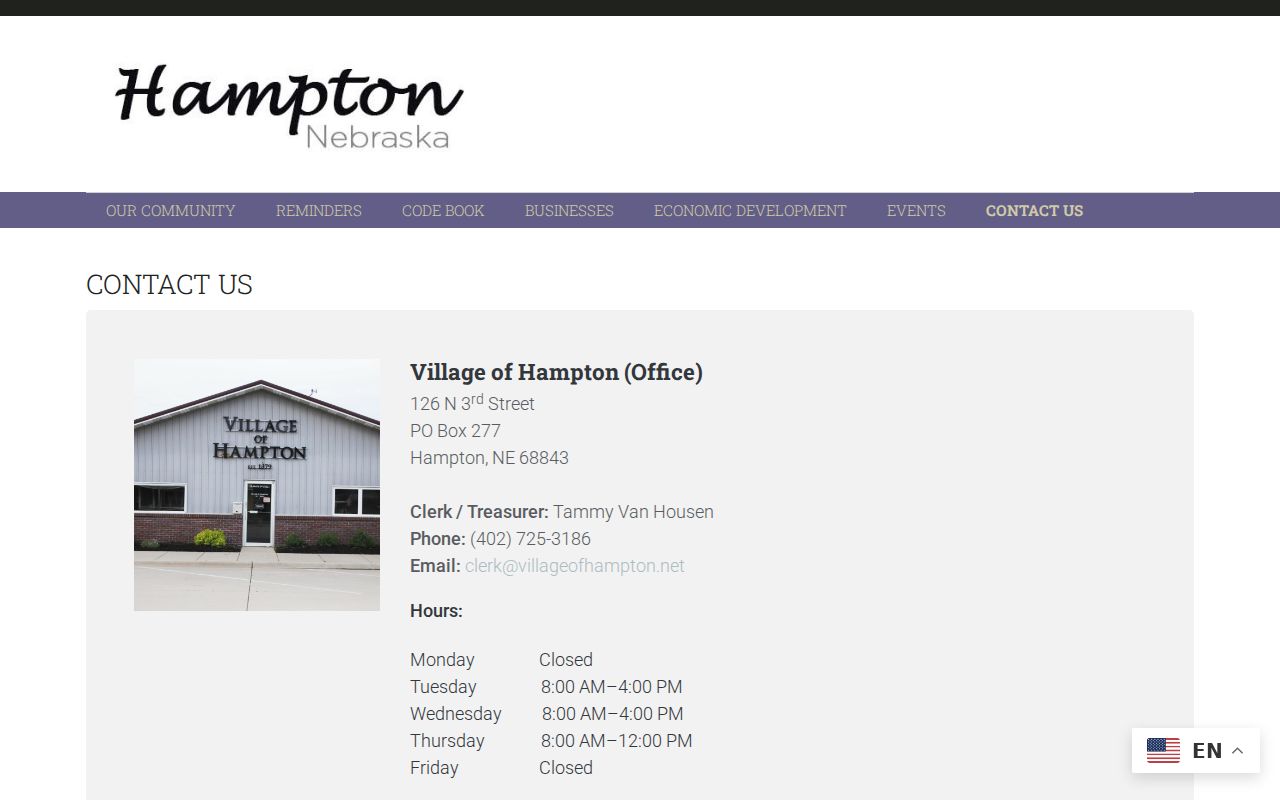 Hampton court records village office context in Hamilton County