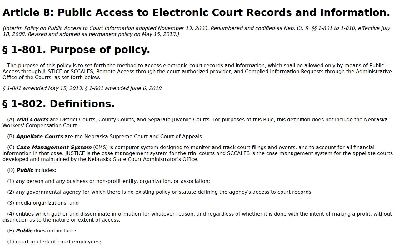 Hamilton County court schedule public access rule